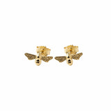 Gold Bumble Bee Stud Earrings - Dainty London