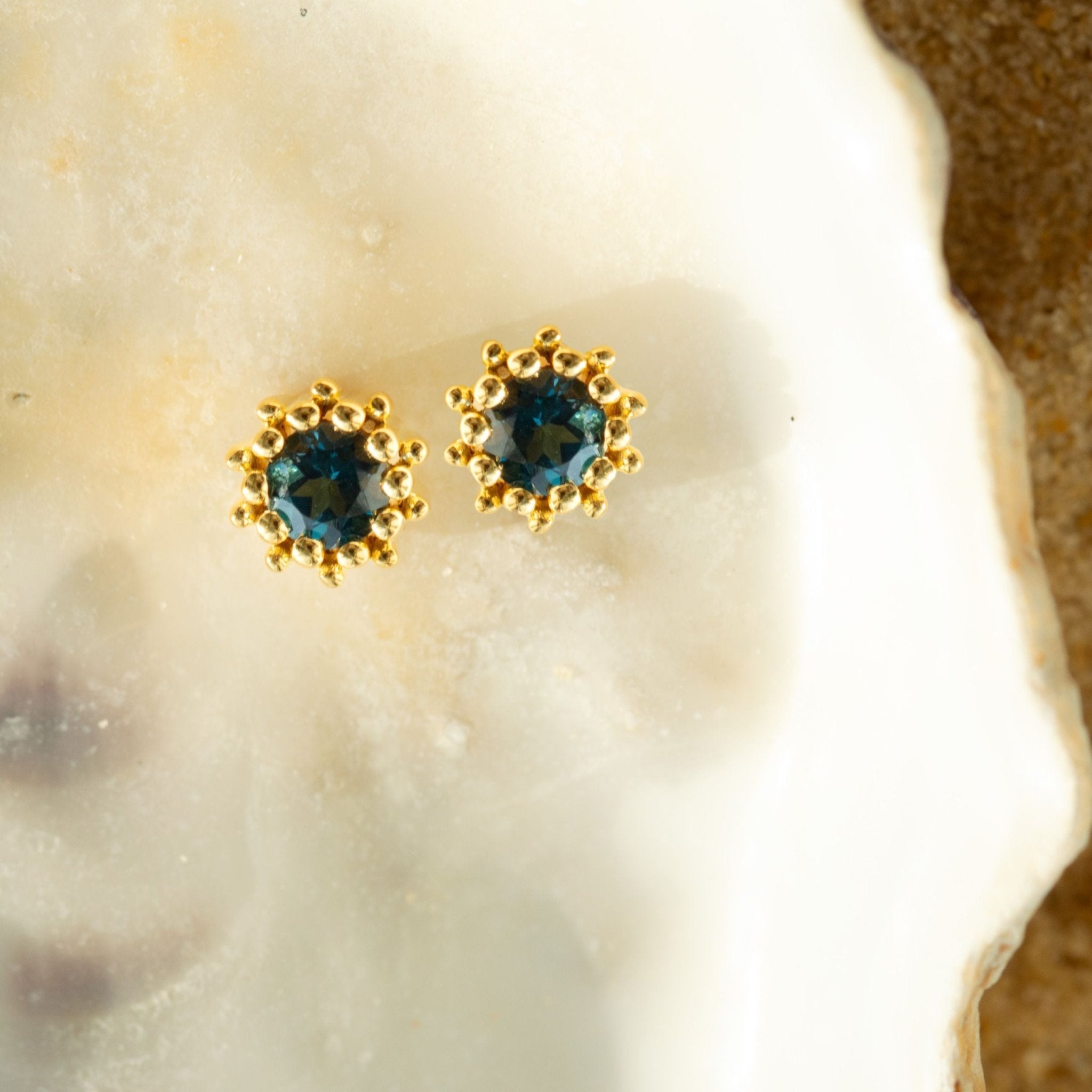Gold Cleodora Studs - Dainty London