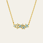 Gold Cluster Gemstone Necklace - Elara - Dainty London