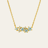 Gold Cluster Gemstone Necklace - Elara - Dainty London