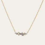 Gold Elara Necklace - Topaz Gemstone Cluster - Bridesmaids Gifts for Wedding Day - Dainty London