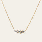 Gold Elara Necklace - Topaz Gemstone Cluster - Bridesmaids Gifts for Wedding Day - Dainty London