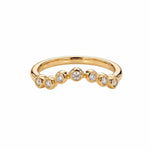 Gold Ethereal Curved Diamond Ring - The Cressida Ring - Dainty London