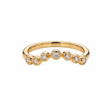 Gold Ethereal Curved Diamond Ring - The Cressida Ring - Dainty London