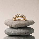 Gold Halo Diamond Ring - The Nora Ring - Dainty London