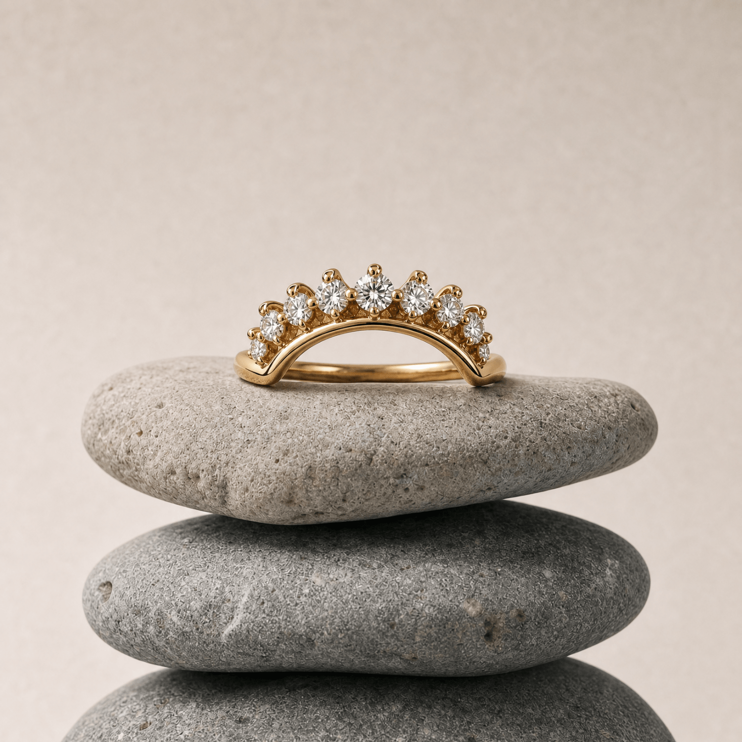 Gold Halo Diamond Ring - The Nora Ring - Dainty London