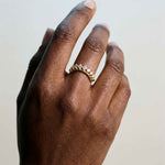 Gold Halo Diamond Ring - The Nora Ring - Dainty London