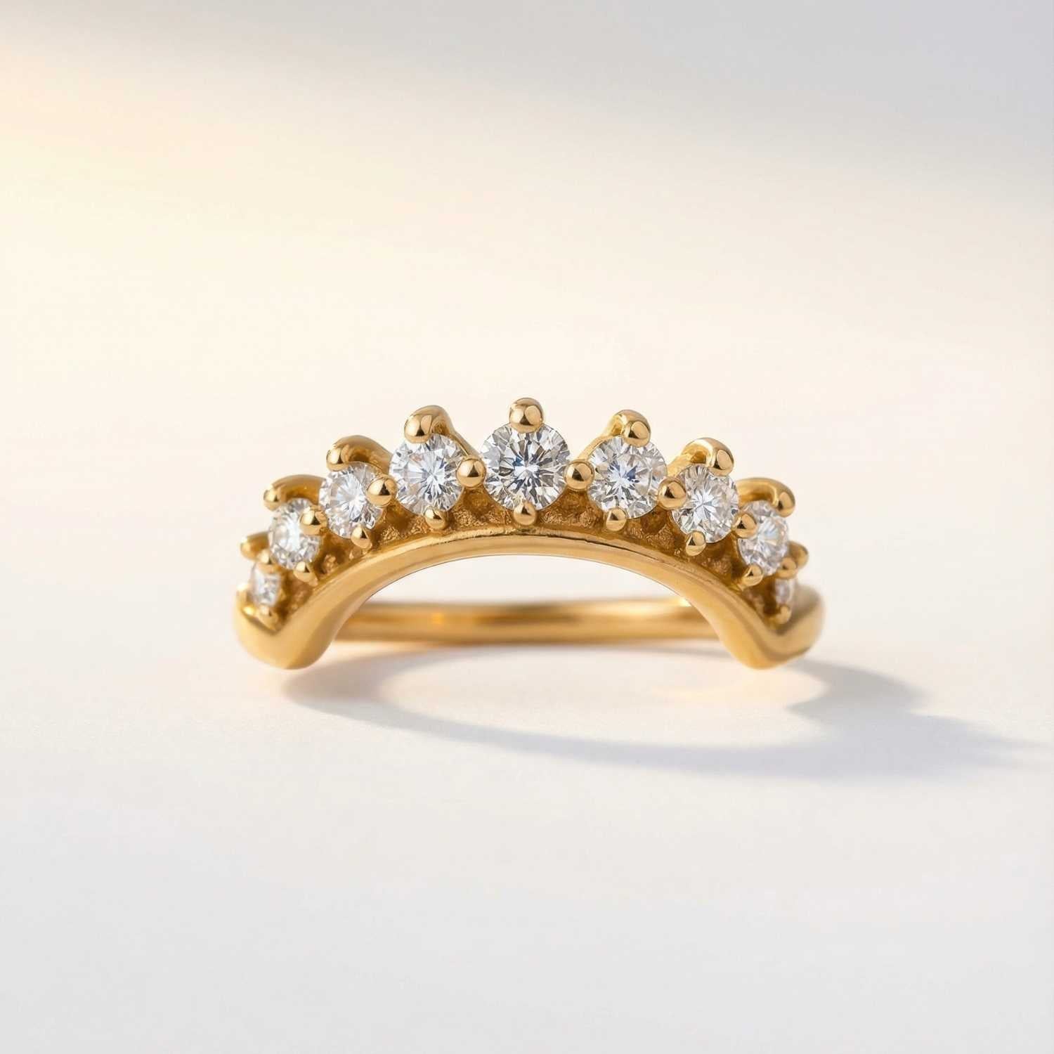 Gold Halo Diamond Ring - The Nora Ring - Dainty London