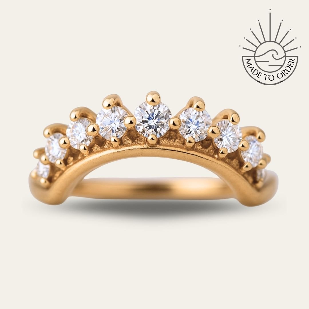 Gold Halo Diamond Ring - The Nora Ring - Dainty London