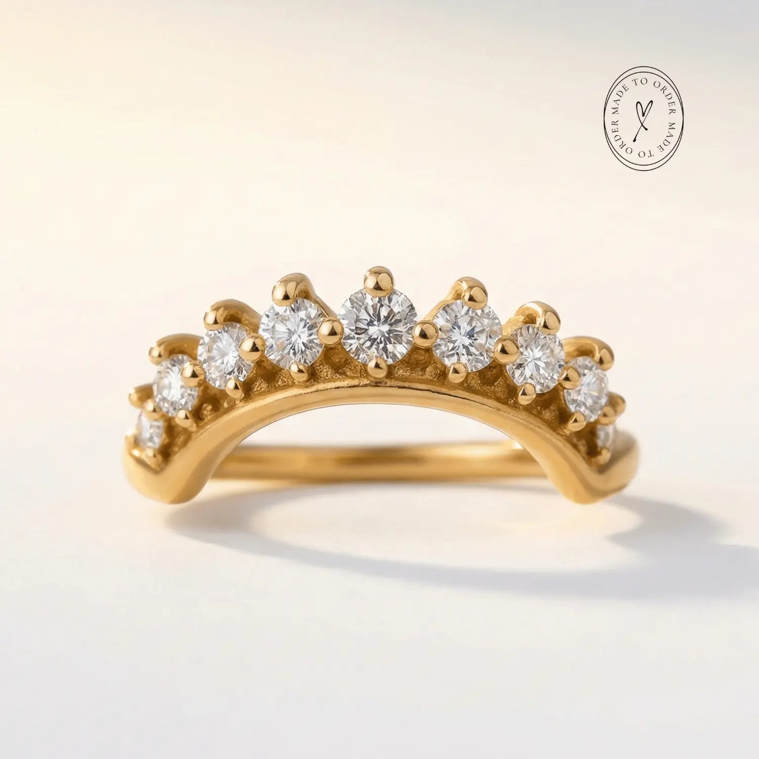 Gold Halo Diamond Ring - The Nora Ring - Dainty London