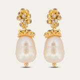 Gold Lyra Baroque Pearl Earrings - Dainty London