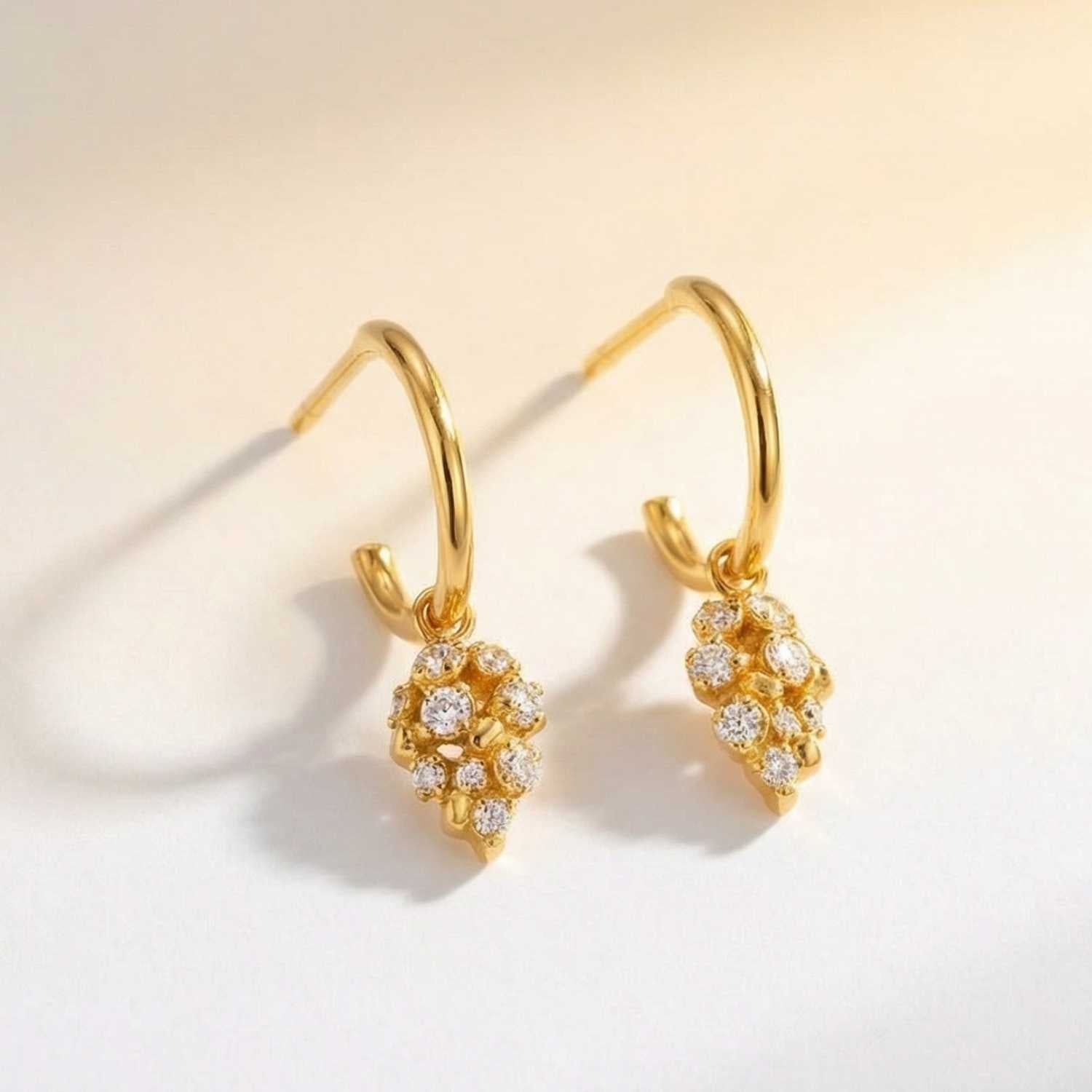 Gold Lyra Hoop Earrings - Dainty London