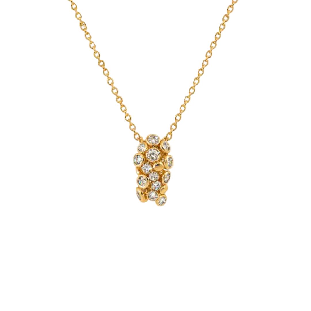 Gold Lyra Necklace with Barnacles and White Topaz - Dainty London