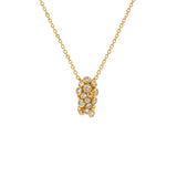 Gold Lyra Necklace with Barnacles and White Topaz - Dainty London
