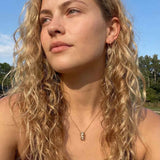 Gold Lyra Necklace with Barnacles and White Topaz - Dainty London