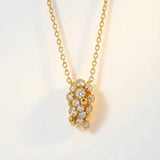 Gold Lyra Necklace with Barnacles and White Topaz - Dainty London