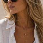 Gold Lyra Necklace with Barnacles and White Topaz - Dainty London