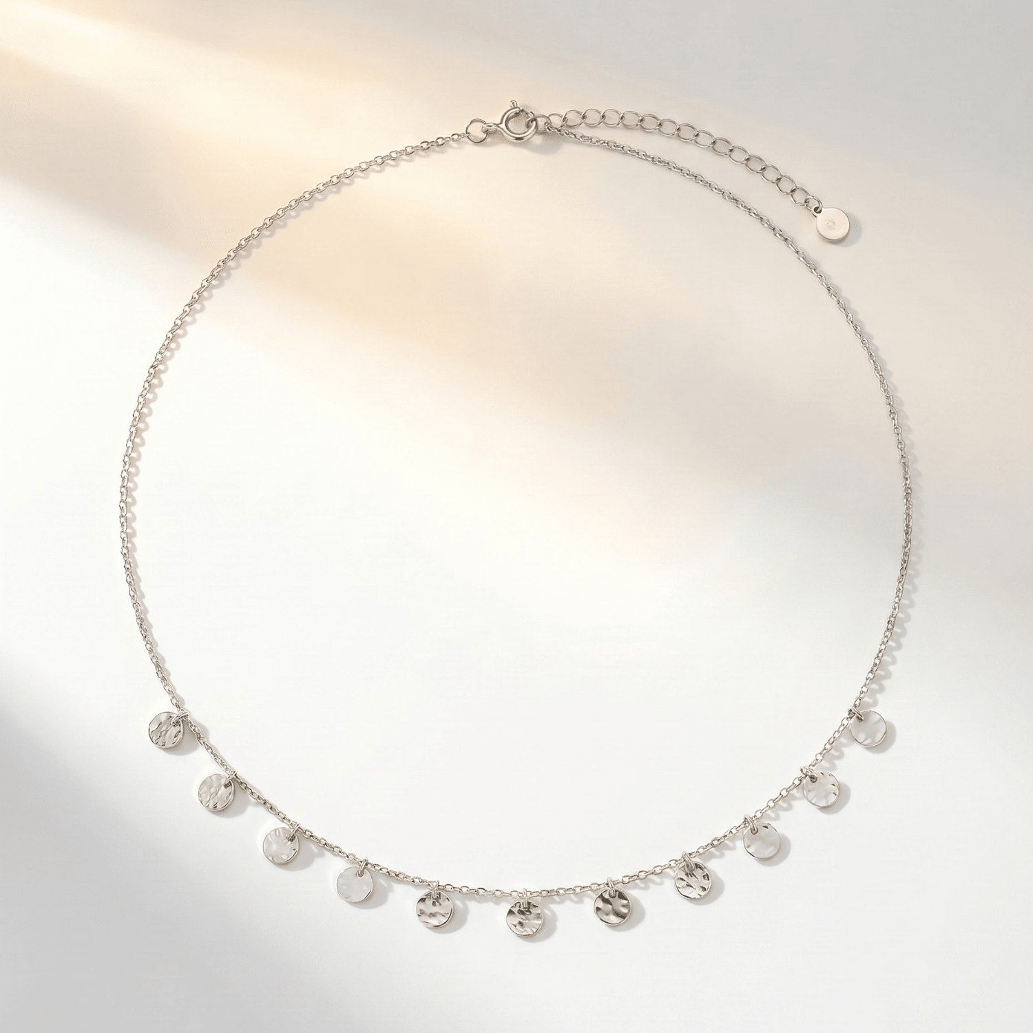 Gold or silver disc necklace | dainty layering necklace for women | tarnish-resistant, minimalist pendant | perfect everyday jewellery & gift for her.