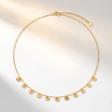 Gold or silver disc necklace | dainty layering necklace for women | tarnish-resistant, minimalist pendant | perfect everyday jewellery & gift for her.