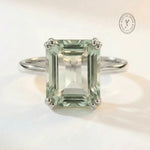 Gold or Silver Green Quartz Ring - Luna - Dainty London