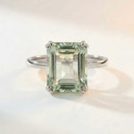 Gold or Silver Green Quartz Ring - Luna - Dainty London