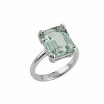 Gold or Silver Green Quartz Ring - Luna - Dainty London