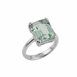 Gold or Silver Green Quartz Ring - Luna - Dainty London