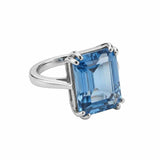 Gold or Silver Ocean Blue Topaz Ring - Bali - Dainty London