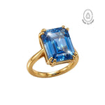 Gold or Silver Ocean Blue Topaz Ring - Bali - Dainty London