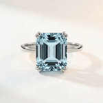 Gold or Silver Ocean Blue Topaz Ring - Bali - Dainty London