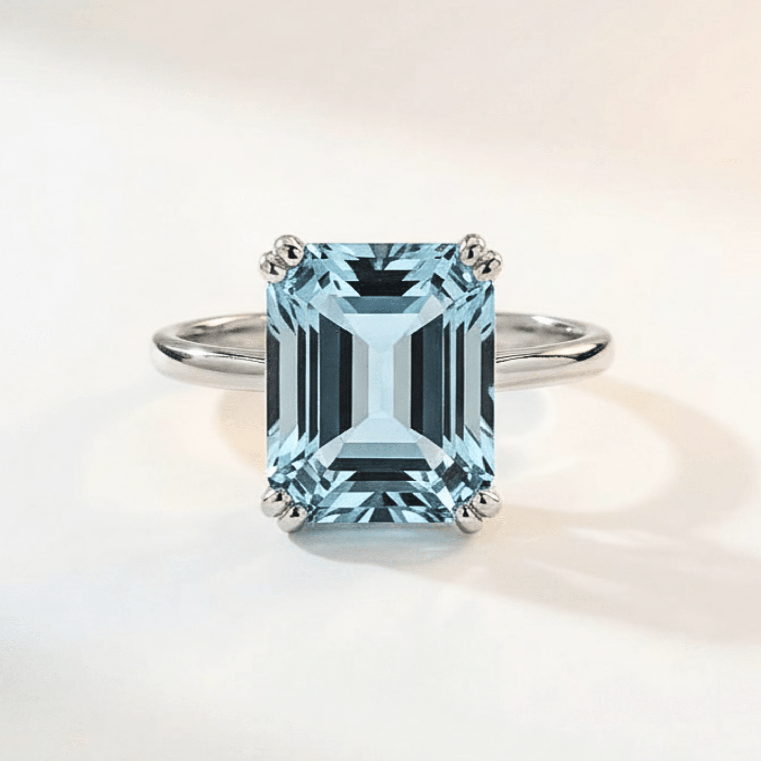 Gold or Silver Ocean Blue Topaz Ring - Bali - Dainty London