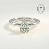 Gold or Silver Pear Amethyst Ring- Zinnia - Dainty London