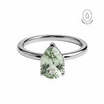 Gold or Silver Pear Amethyst Ring - Zinnia - Dainty London