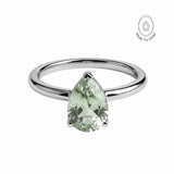 Gold or Silver Pear Amethyst Ring - Zinnia - Dainty London