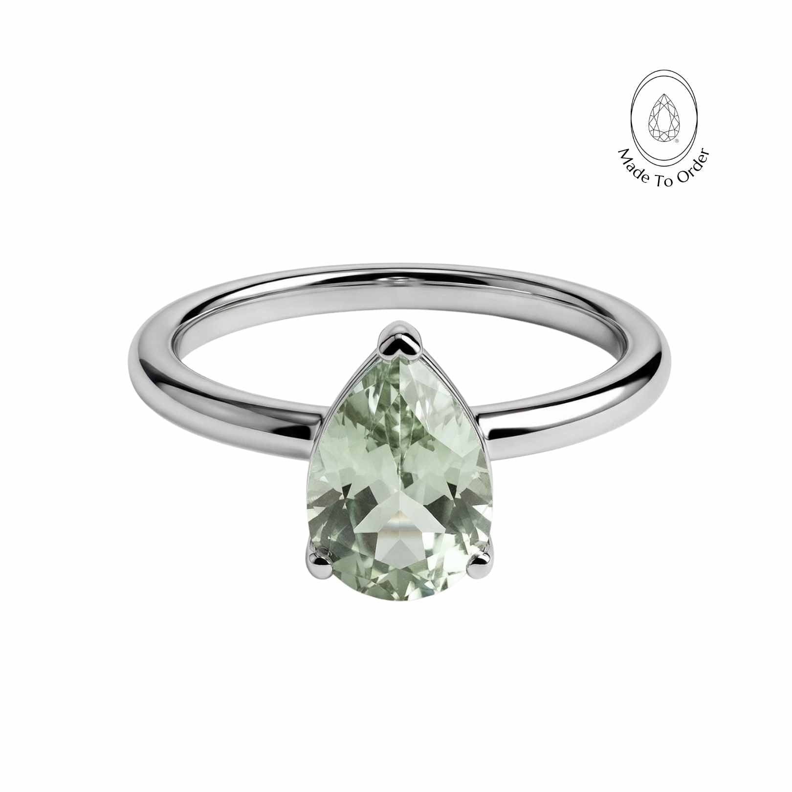 Gold or Silver Pear Amethyst Ring - Zinnia - Dainty London