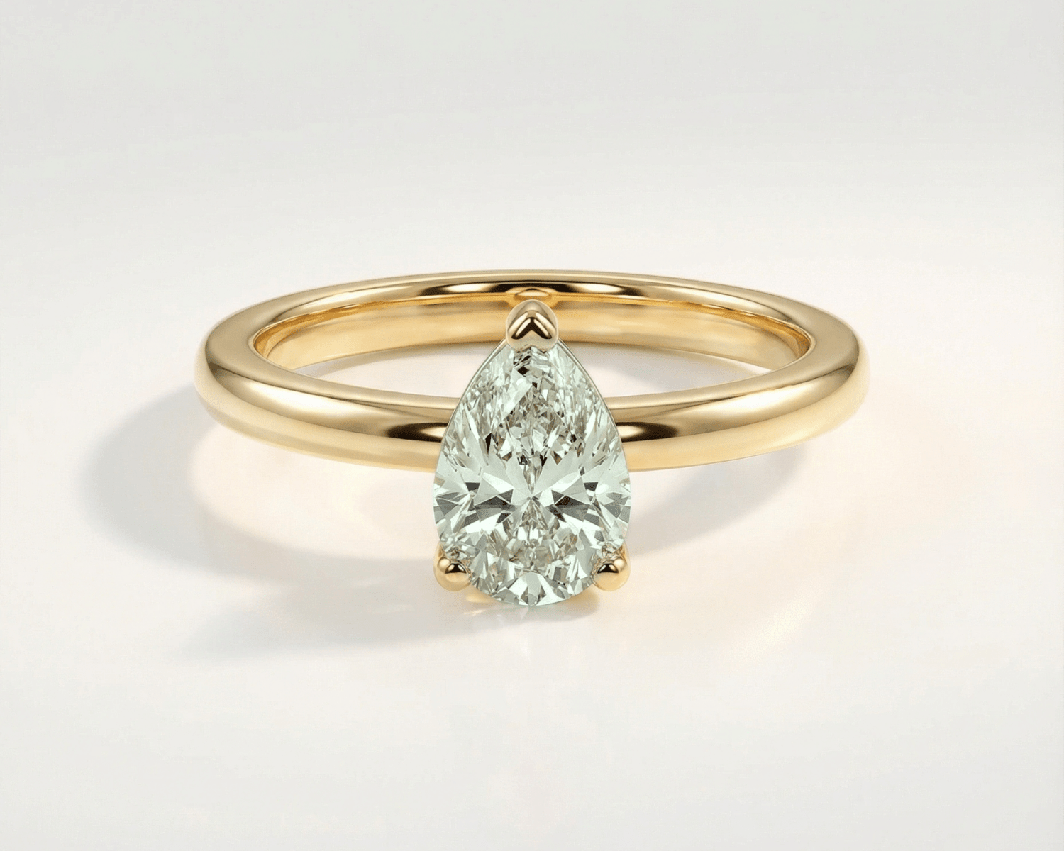 Gold or Silver Pear Amethyst Ring - Zinnia - Dainty London