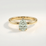 Gold or Silver Pear Amethyst Ring - Zinnia - Dainty London