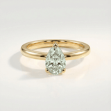 Gold or Silver Pear Amethyst Ring - Zinnia - Dainty London