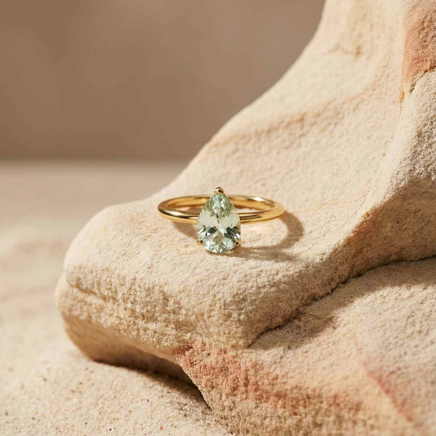 Gold or Silver Pear Amethyst Ring - Zinnia - Dainty London