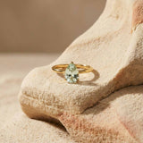 Gold or Silver Pear Amethyst Ring - Zinnia - Dainty London