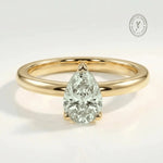 Gold or Silver Pear Amethyst Ring - Zinnia - Dainty London