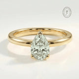 Gold or Silver Pear Amethyst Ring - Zinnia - Dainty London