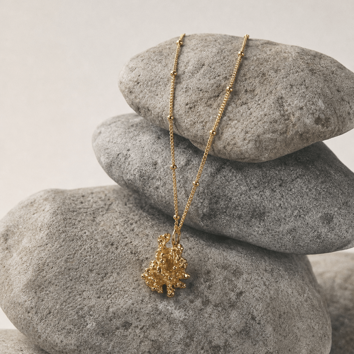 Gold or Silver Saltwater Coral Pendant Necklace - Dainty London