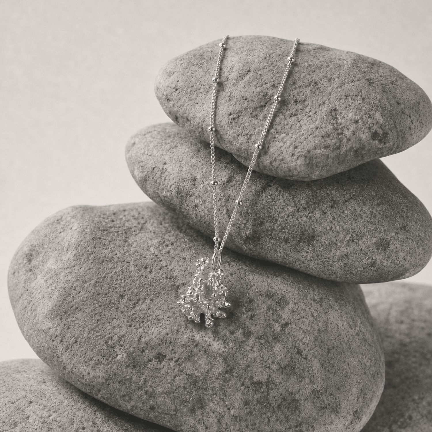 Gold or Silver Saltwater Coral Pendant Necklace - Dainty London