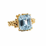 Gold or Silver Sky Blue Topaz Ring - Aurelia - Dainty London