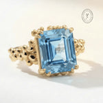 Gold or Silver Sky Blue Topaz Ring - Aurelia - Dainty London