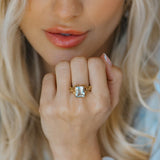 Gold or Silver Statement Green Quartz Ring - Giselle - Dainty London