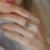 Gold or Silver Statement Green Quartz Ring - Giselle - Dainty London