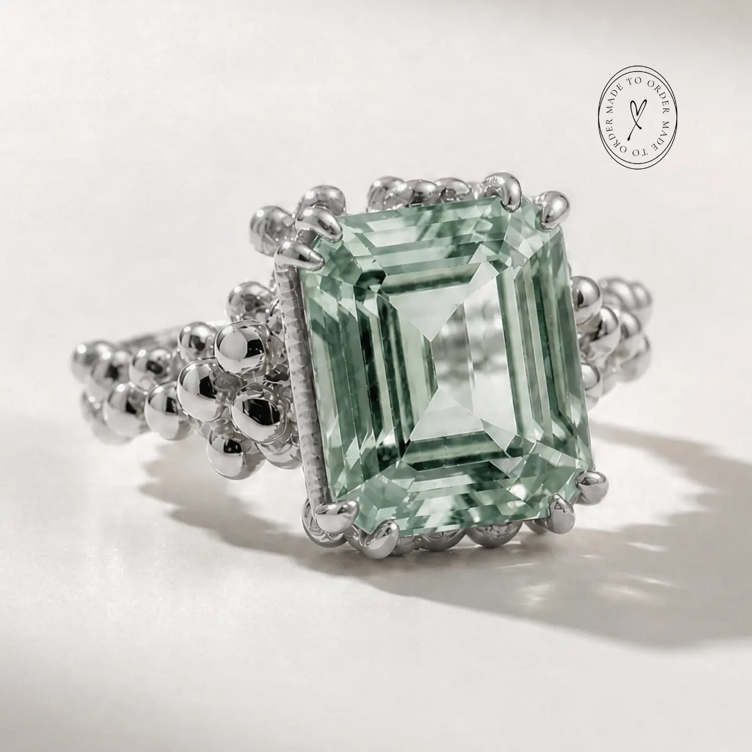 Gold or Silver Statement Green Quartz Ring - Giselle - Gold Rings - Dainty London
