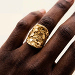 Gold or Silver Statement Saddle Ring - Hemera - Dainty London